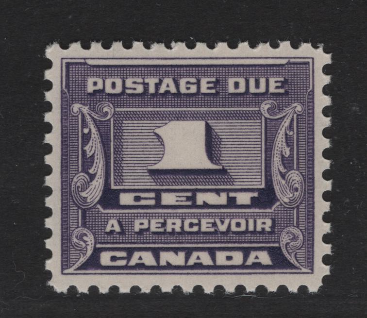 Lot 353 Canada #J11 1c Dull Violet Numeral, 1933-1934 Third Postage Due Issue, A VFNH Single, BABN-BBB Paper, Perf 10.9x10.75, 21.9x18.6mm.