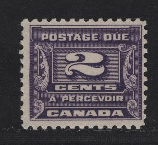 Lot 362 Canada #J12 2c Dull Violet Numeral, 1933-1934 Third Postage Due Issue, A FNH Single, BABN-B Paper, Perf 10.8, 21.9x18.5mm.