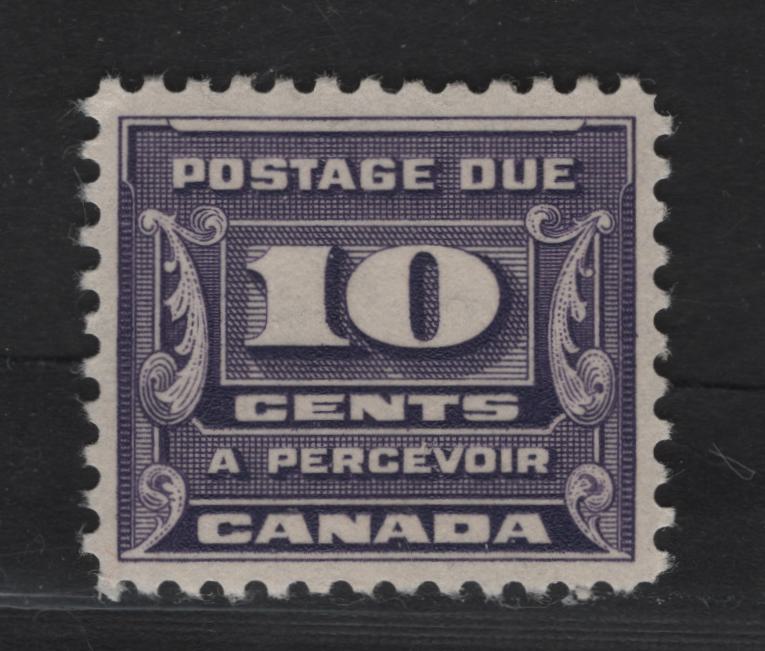 Lot 370 Canada #J14 10c Bluish Violet Numeral, 1933-1934 Third Postage Due Issue, A VFOG Single, BABN-II Paper, Perf 10.75, 21.9x18.5mm.