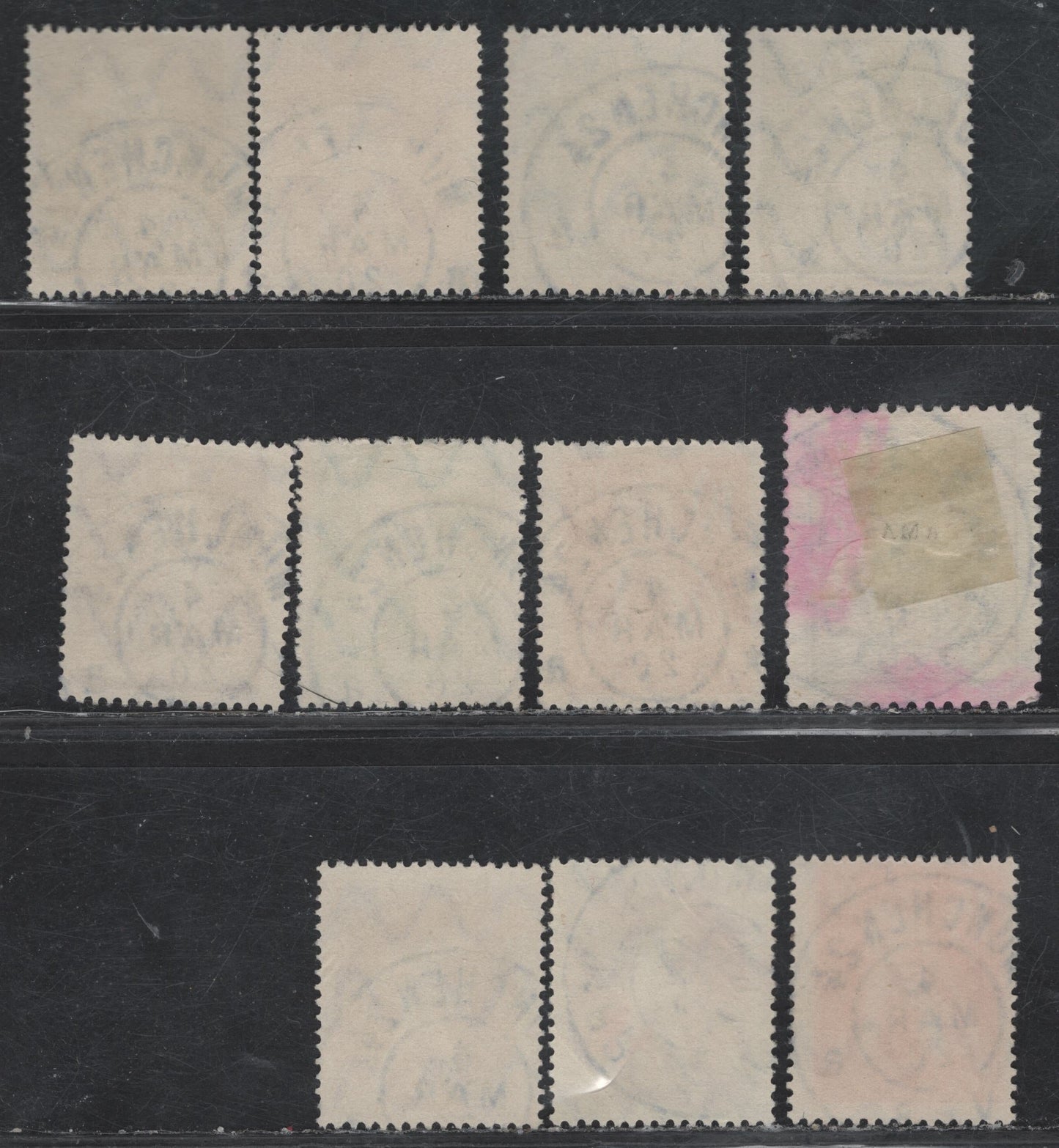 Lot 49 Bavaria SC#238-246,248 5pf Yellow Green - 1/4m Ultra & Olive Bistre, 1920 Plowman, Sower & Other Allegorical Figure Issue, 11 F&VF Used Singles All With SON Cancels