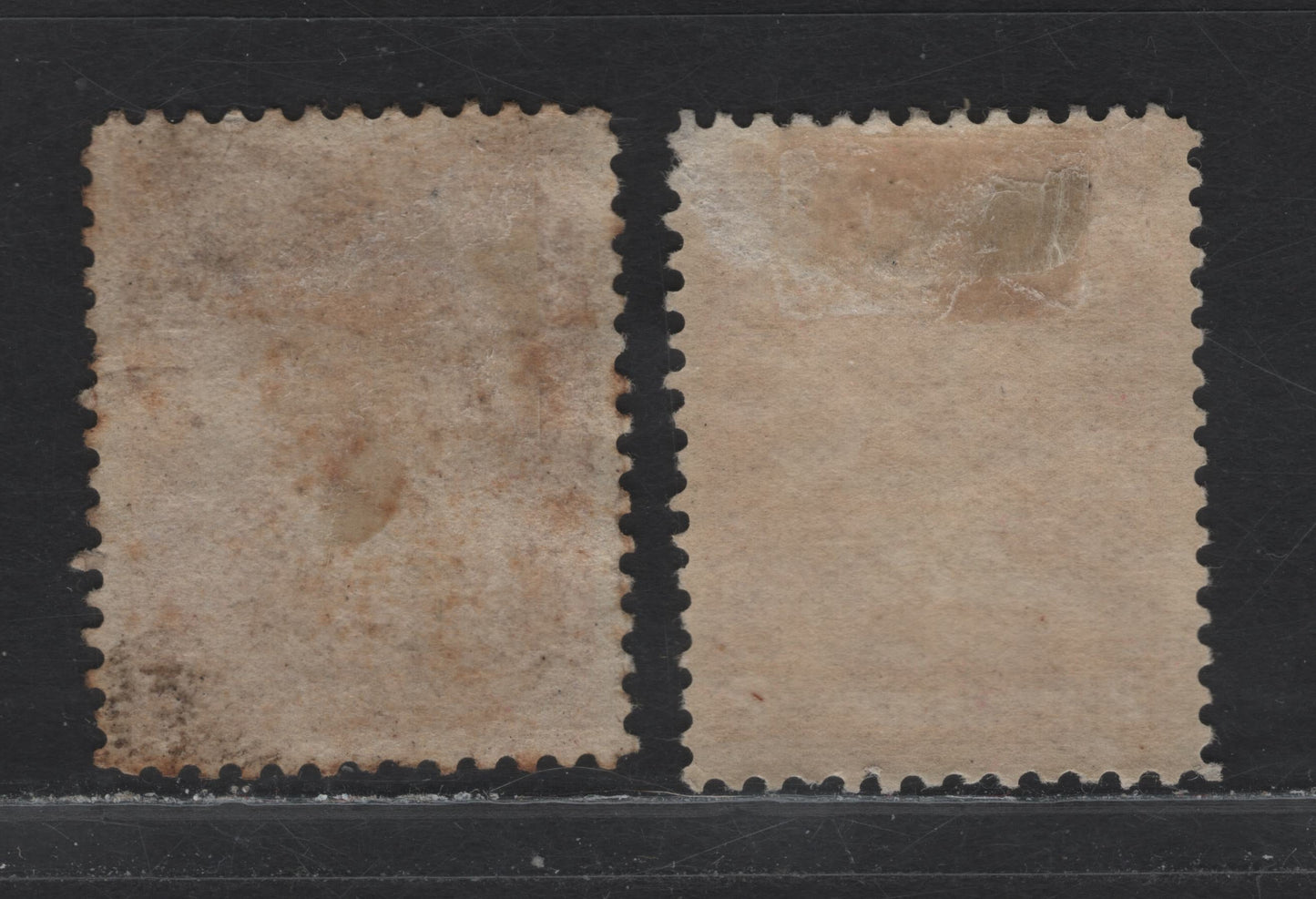 Lot 108 Newfoundland #86 2c Carmine & Rose Carmine, 1908 Map Of Newfoundland Issue, 2 FOG & VFUN Singles On ABNN-M,ABNN-N, Perf 12x11.8 And 11.9x11.8