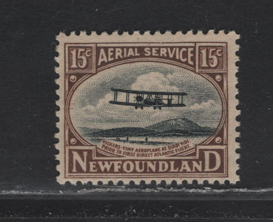 Lot 149 Newfoundland AAMC#AME8 15c Black & Brown, 1922 Airmail Service Essay, A FOG Single Unissued, Printed By Whitehead Morris & Co