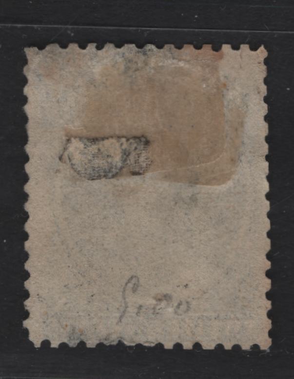 Lot 15 Nova Scotia #13a 12 1/2c Black On Cents -L Paper, 1860-1867 Cents Issue, A Good Used Single Perf 12x11 3/4, Scissor Seperated At Left