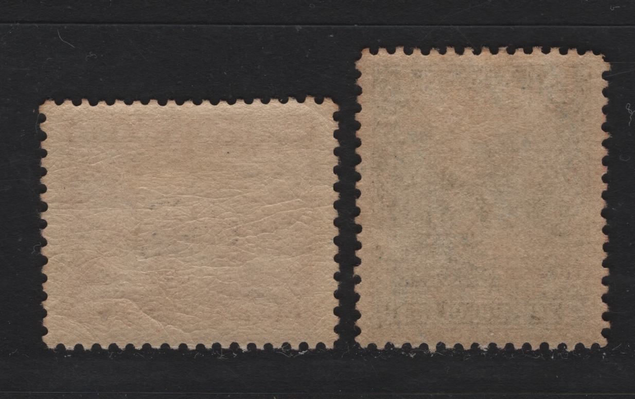 Lot 156 Newfoundland #142-143 15c-20c Dark Blue & Chestnut Little Rapids & Placentia, 1923-1924 Pictorial Issue, 2 Fine & VFOG Singles Paper WM-G & WM-N, Line Perf. 14.1 & Comb Perf. 14.1 x 13.8