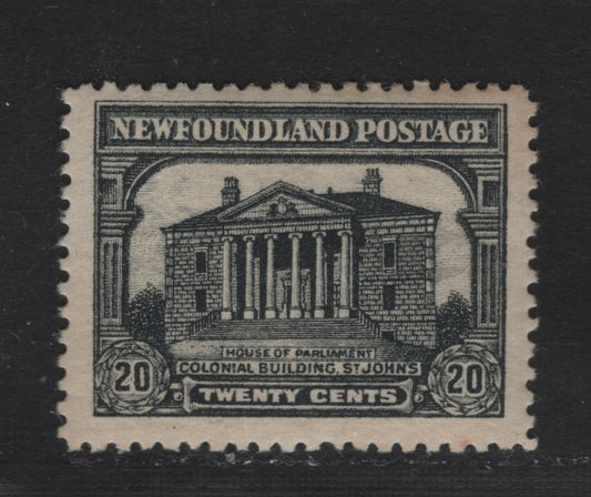 Lot 169 Newfoundland #171 20c Black Colonial Building, 1929-1931 Re-Engraved Publicity Issue, A VFOG Single