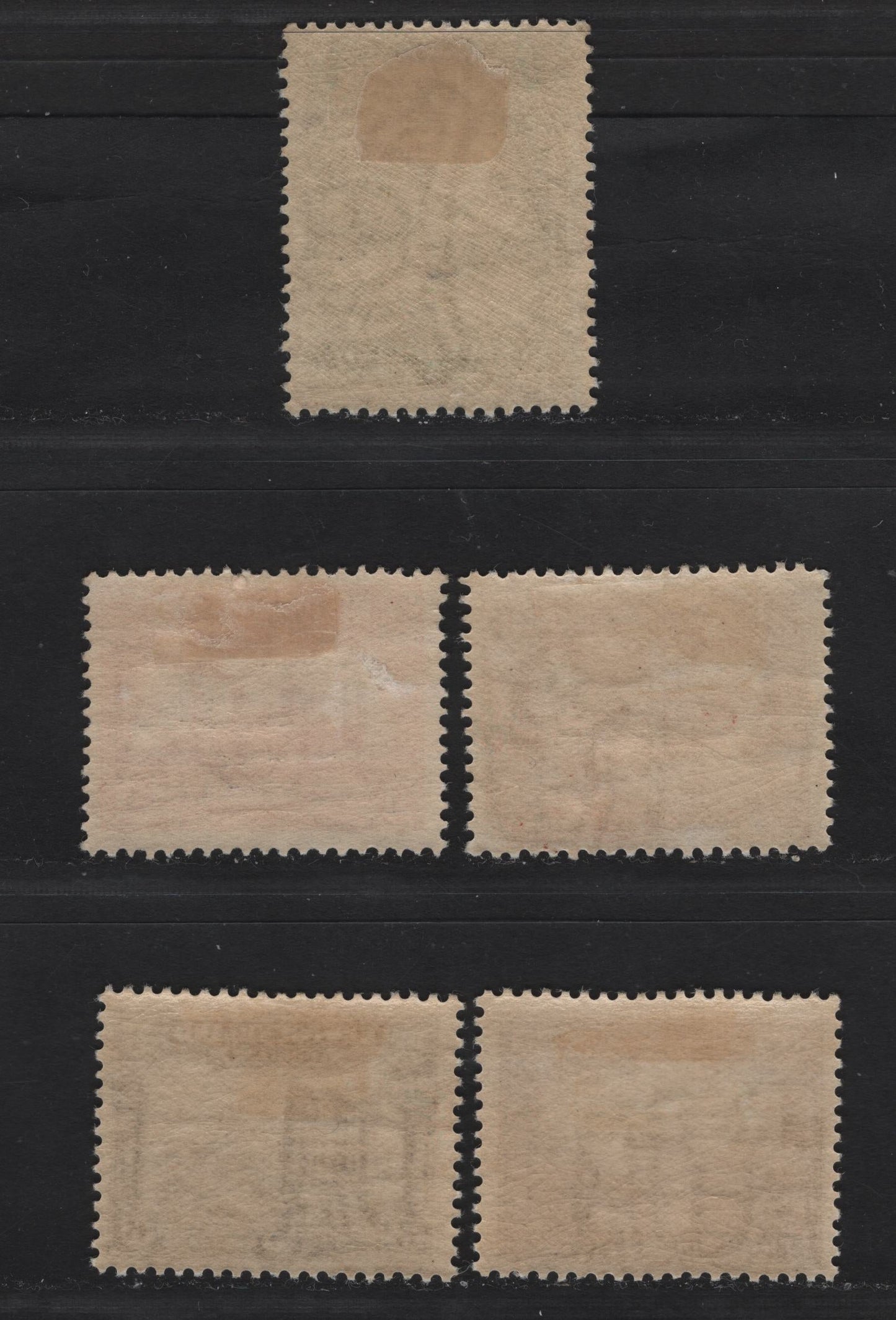 Lot 170 Newfoundland #172-174, 177, 179 1c/10c Green-Dark Violet Map Of Newfoundland - War Memorial, 1931 Watermarked, Re-Engraved Publicity Issue, 5 Fine & VFOG Singles