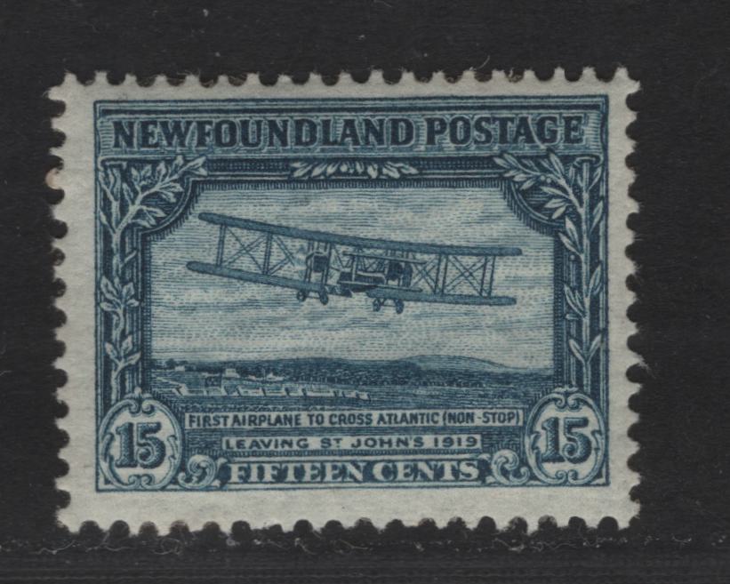 Lot 174 Newfoundland #180 15c Dull Blue Biplane, 1931 Watermarked, Re-Engraved Publicity Issue, A Fine NH Single