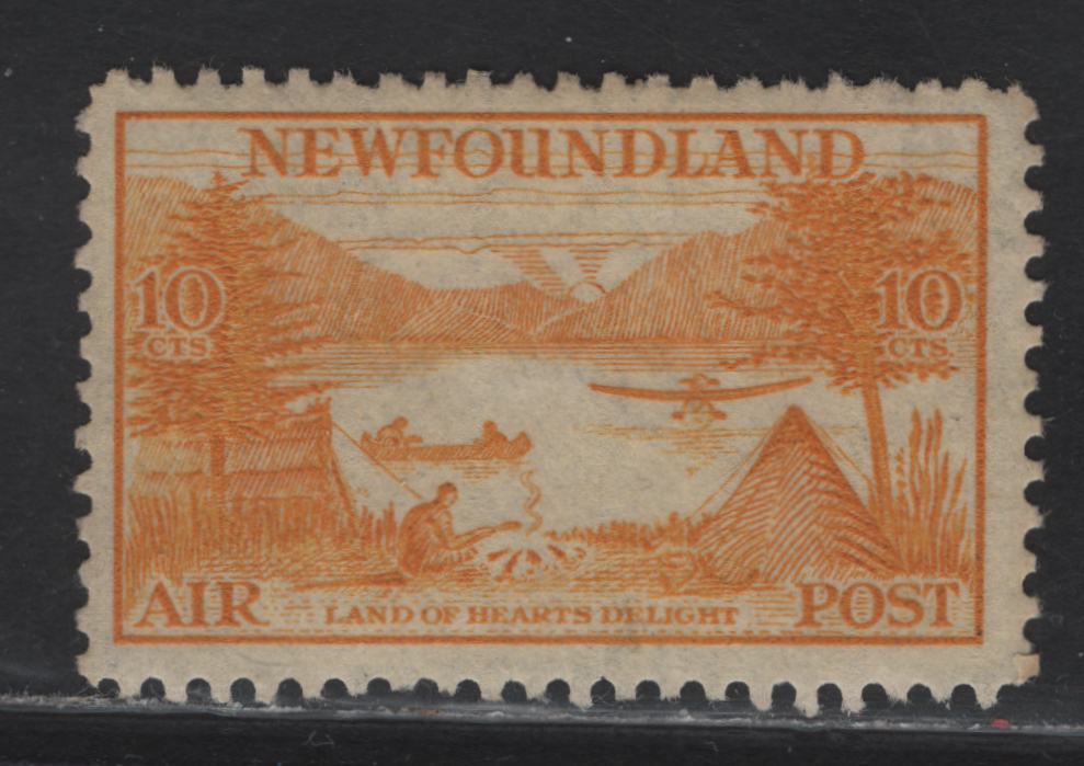Lot 183 Newfoundland #C14 10c Yellow Land Of Heart's Delight, 1933 Labrador Airmail Issue, A VFOG Single