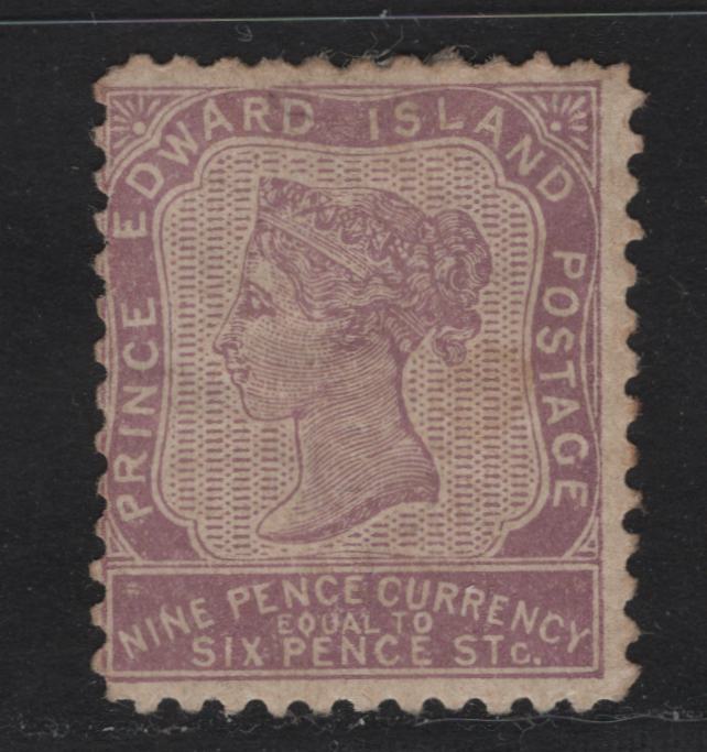 Lot 21 Prince Edward Island #8 9d Violet, 1872-73 Cents Issues, A VFOG Single Perf 11 1/2x11 3/4