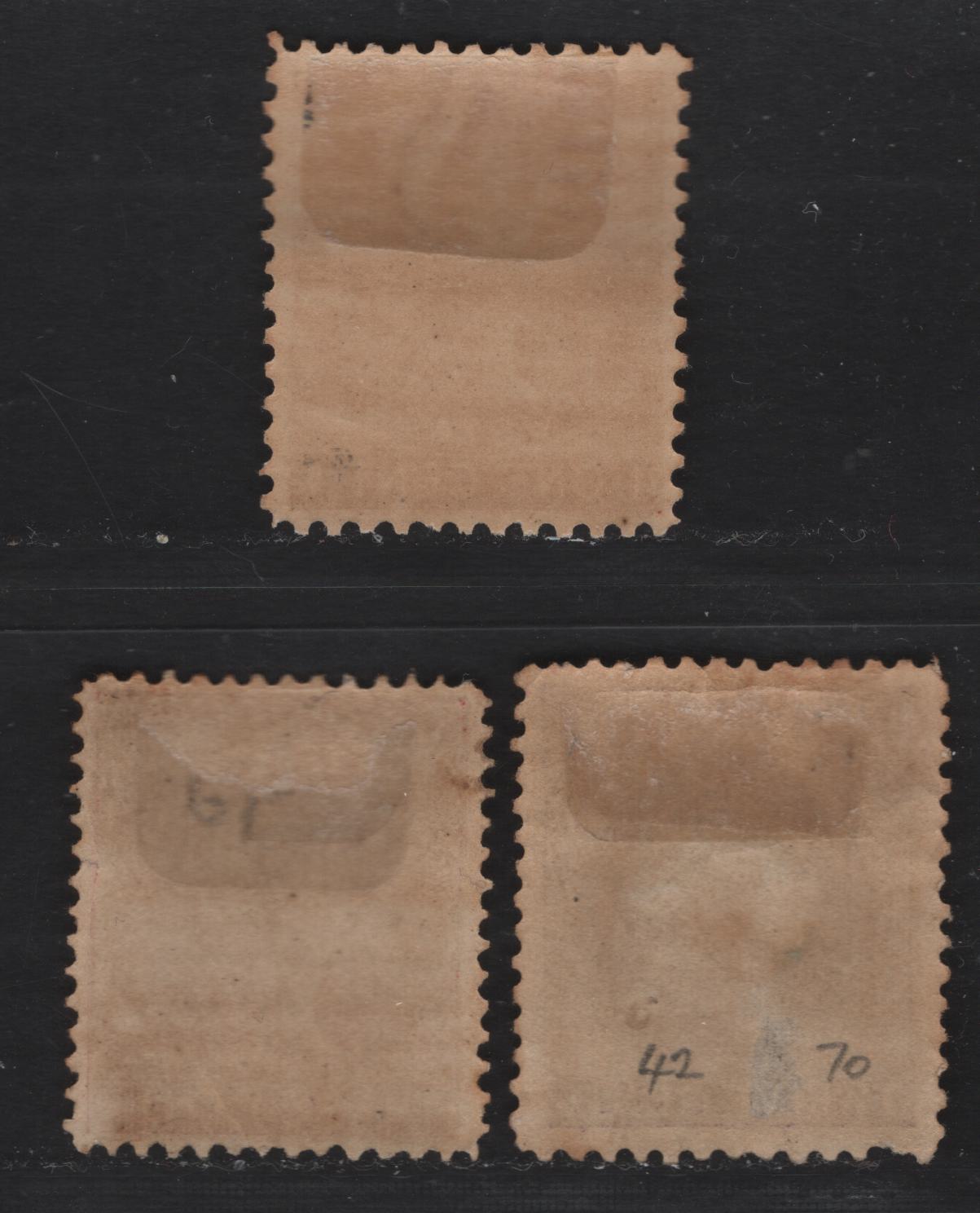 Lot 23 Prince Edward Island #11, 13d, 16 1c Brown Orange, 3c Rose & 12c Violet, 1872-73 Cents Issues, 3 F&VF OG Singles Perf 11.7x11.75, 12.6, 12.5x12.3.
