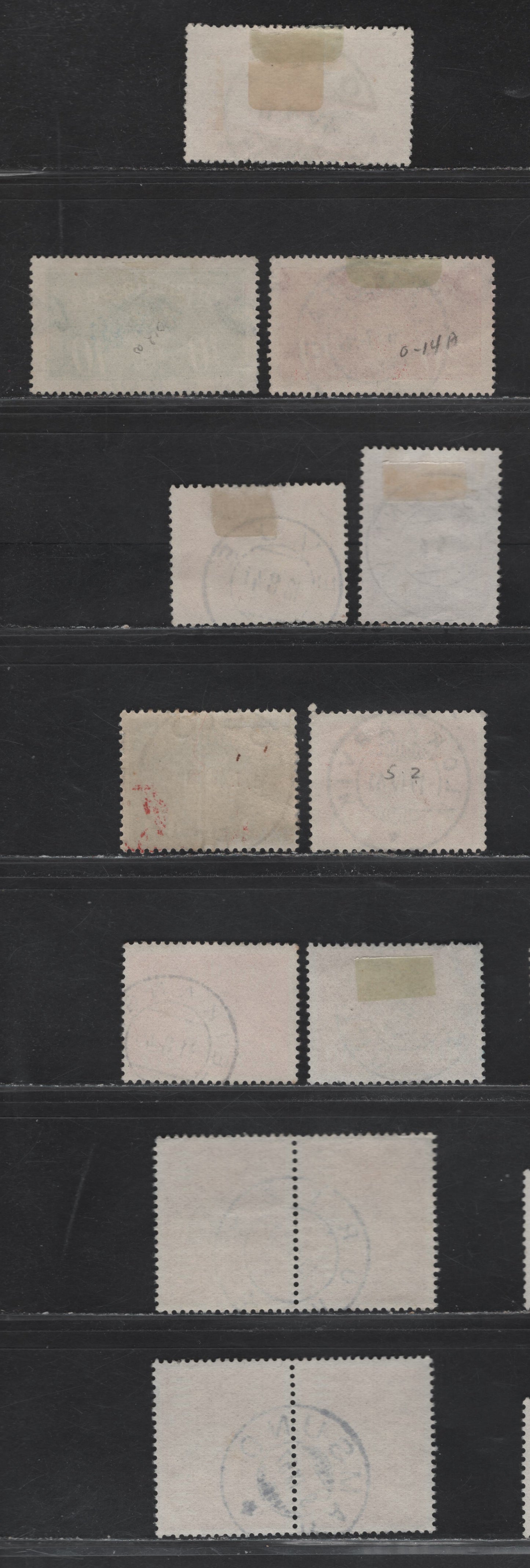 Lot 298 Norway SC#B4, B45, O12a, O14a, O34/O38A, O56 20o+10o-200o Carmine - Orange Radium Hospital-Arms, 1931 Semi-Postal Issue - 1947 Official Issue, 9 VF Used Singles & 2 Pairs With SON CDS Town Cancels