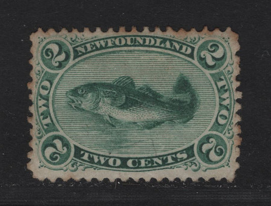 Lot 41 Newfoundland #24 2c Green, 1865-1894 First Cents Issue, A FRG Single On Cents -U Paper, Perf 12