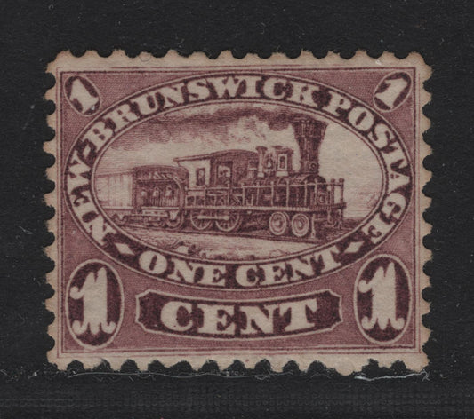 Lot 5 New Brunswick #6 1c Red Lilac, 1860-1867 Cents Issue, A VFUN Single On Paper Type Cents -E, Perf 11 3/4 x 12