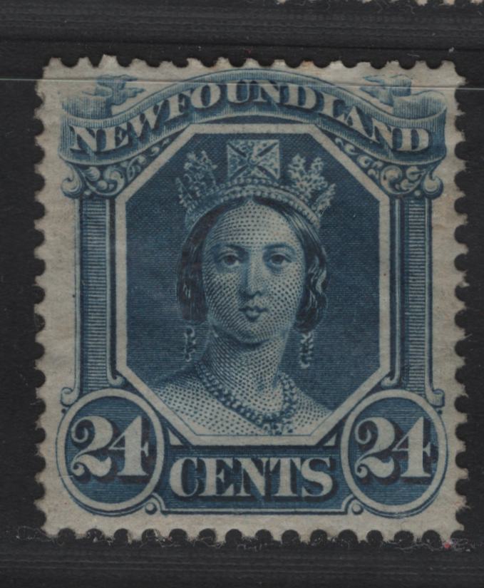 Lot 54 Newfoundland #31 24c Blue, 1865-1894 First Cents Issue, A FOG Single On Paper Cents-Z, Perf 11.75x12