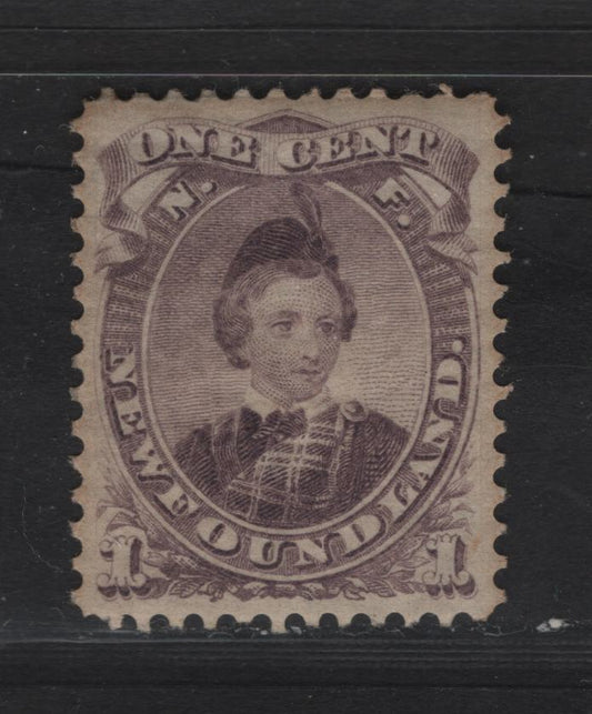 Lot 56 Newfoundland #32 1c Violet, 1868-1894 Second Cents Issue, A VFOG Single On Paper Cents-V, Perf 11.75