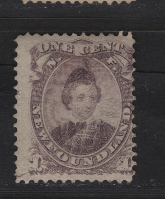 Lot 57 Newfoundland #32 1c Violet, 1868-1894 Second Cents Issue, A Good OG Single On Paper Cents-V, Perf 11.75. Sealed Tear At LL, And Gum, Although Original, Is Disturbed