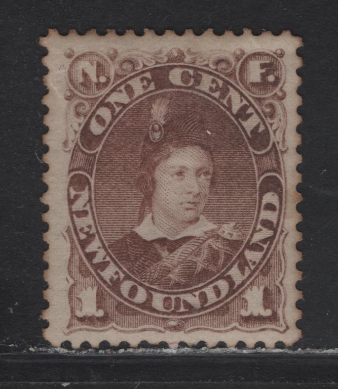 Lot 71 Newfoundland #41 1c Violet, 1880-1896 Third Cents Issue, A VFOG Single On Paper Cents-JJ, Perf 11.75x12
