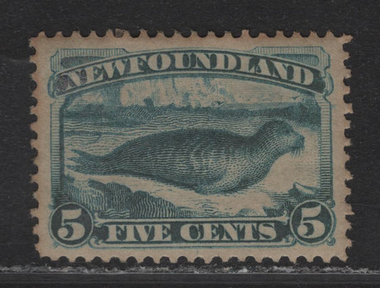 Lot 84 Newfoundland #53 5c Dull Greenish Blue, 1880-1896 Third Cents Issue, A VFOG Single On Paper Cents-YY, Perf 12