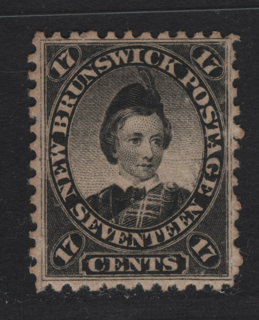 Lot 9 New Brunswick #11 17c Black, 1860-1867 Cents Issue, A VFOG Single On Cents-O Paper