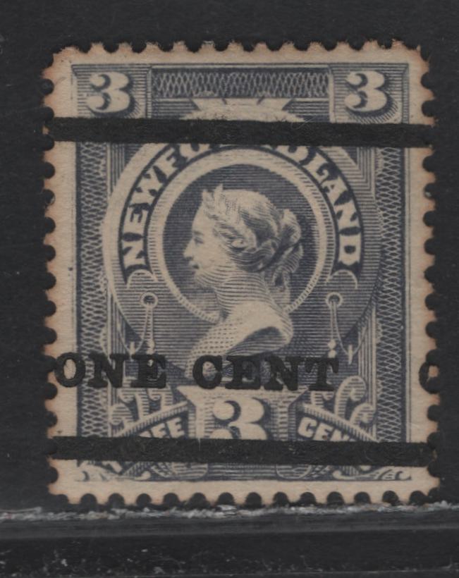 Lot 92 Newfoundland #75 10c On 3c Grey Lilac, 1897 Surcharges Issue, A VFOG Single On Paper Cents-MM, Perf 12, Type A Surcharge