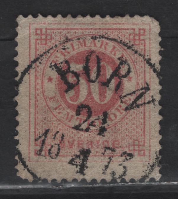 Lot 148 Sweden (C) SC#26 50o Rose Numerals, 1872-1877 Numeral Issue, A Very Good Used Single, Born CDS Cancel April 18 1873