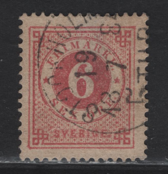 Lot 153 Sweden (C) SC#31avar 6o Carminish Lilac Numeral, 1877-1879 Numeral Issue, A Very Fine Used Single, SON July 18 1884 CDS Cancel