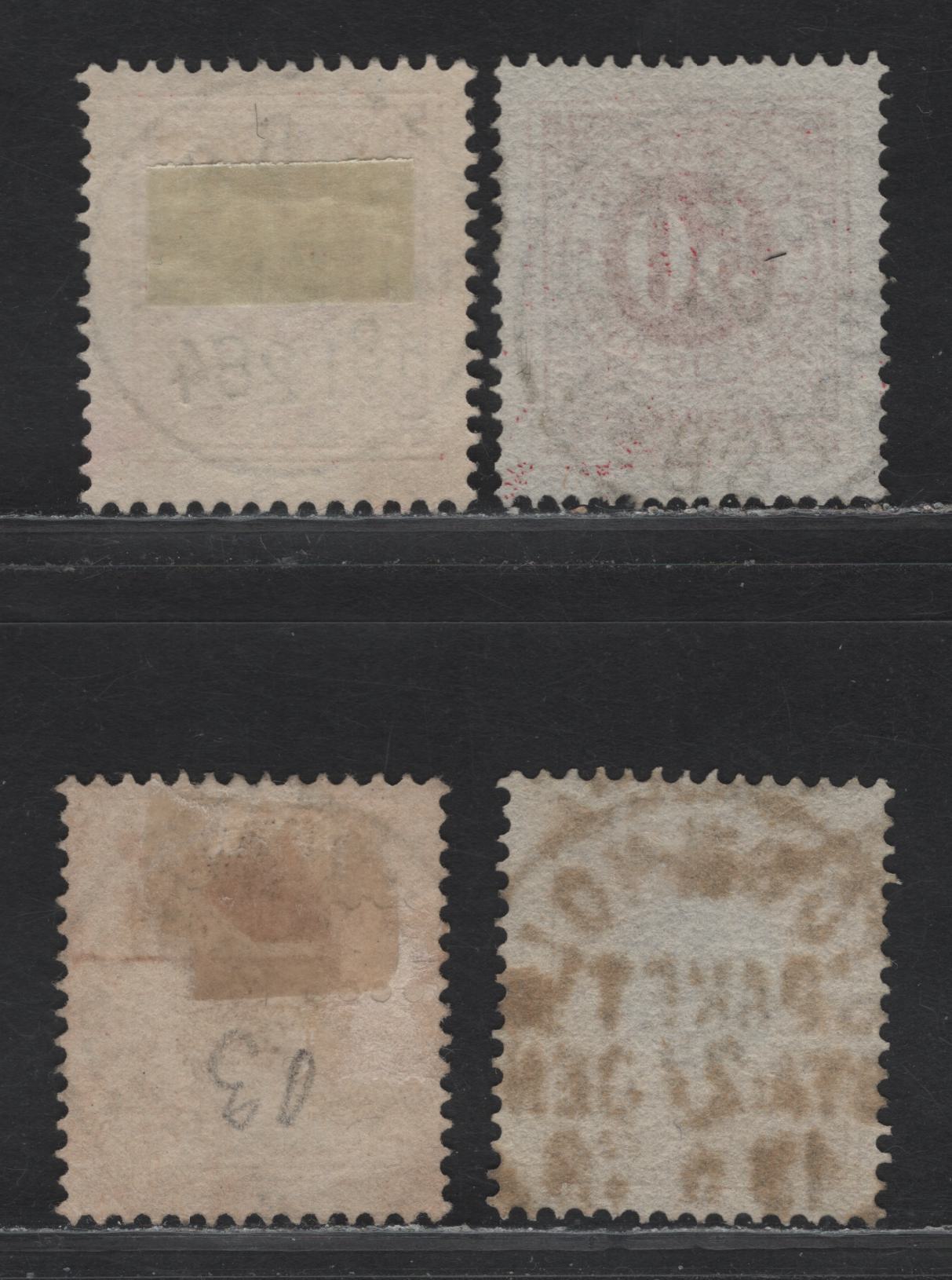 Lot 155 Sweden SC#34a, 36, 38 24o - 1k Lemon Yellow - Bistre & Blue Numeral, 1877-1879 Numeral Issue, 4 Fine/Very Fine Used Singles, SON CDS Cancels Including May 18 1879 Stockholm Packet