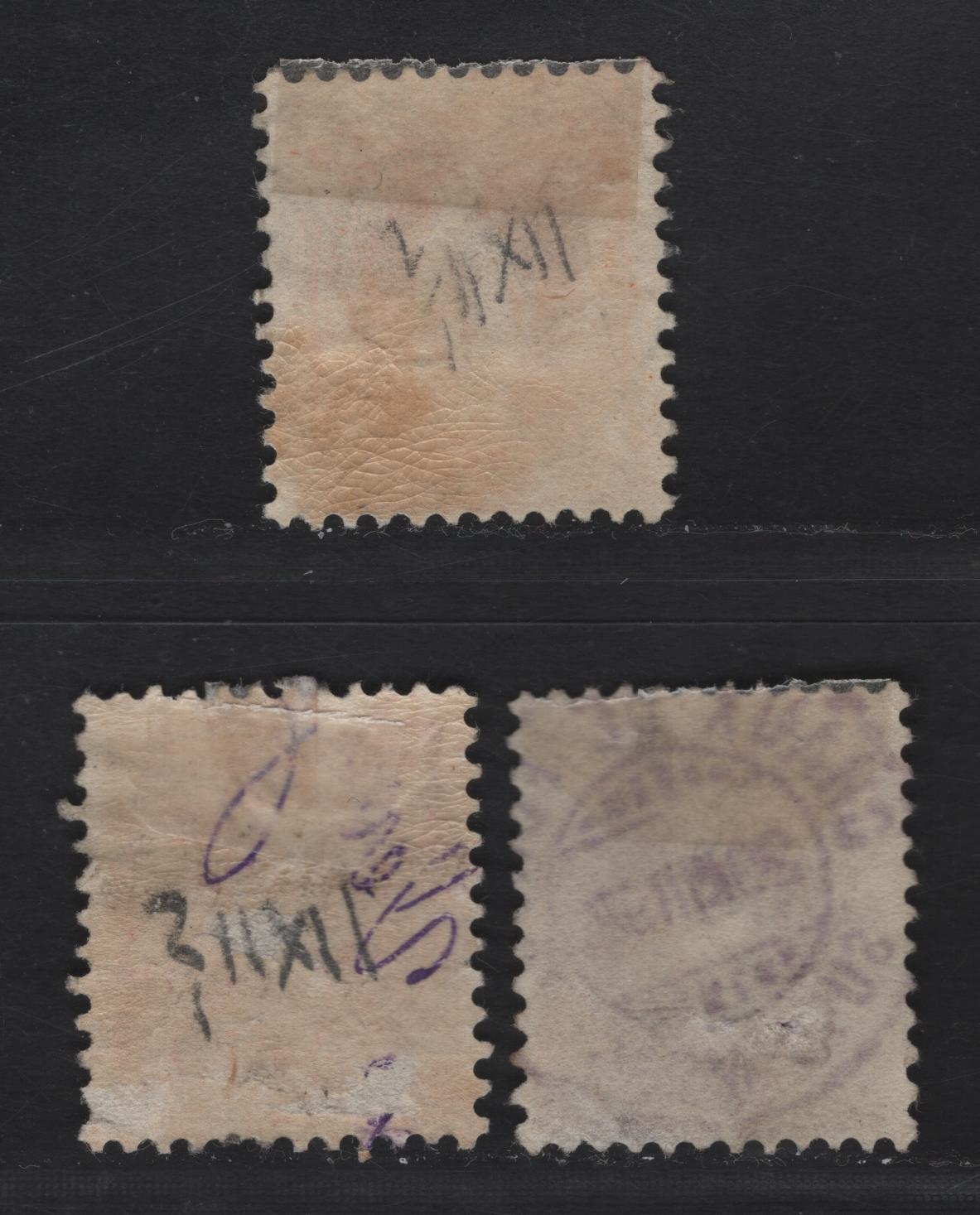 Lot 177 Switzerland SC#82c, 87c 20c - 1fr Orange - Claret Standing Helvetia, 1891-1903 Standing Helvetia Issue, 2 Fine Used Singles, Perf 11.5x11, Wmk 182, Type 2, SON Neuchatel, Lander & Chaux de… CDS Cancels.
