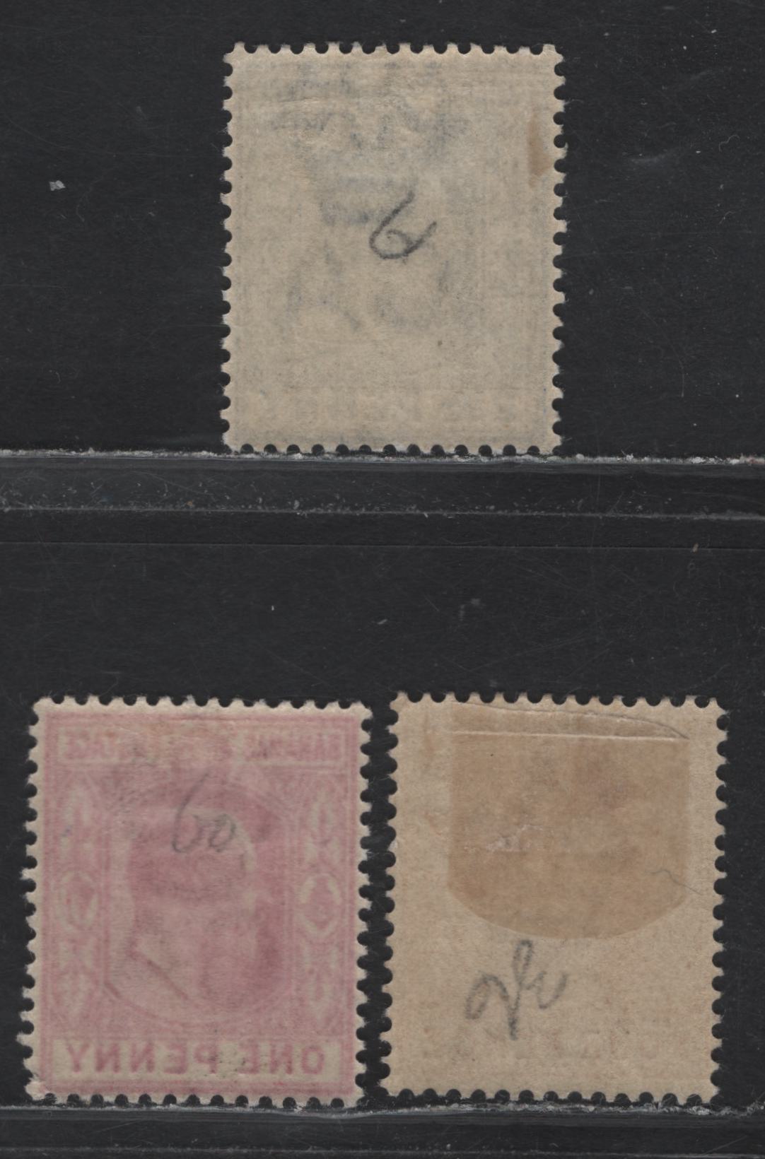 Lot 25 Bahamas SG#62-64 1d - 4d Carmine - Orange King Edward VII, 1902-1907 King Edward VII Keyplates Issue, 3 F/VFOG Singles, Crown CA Wmk