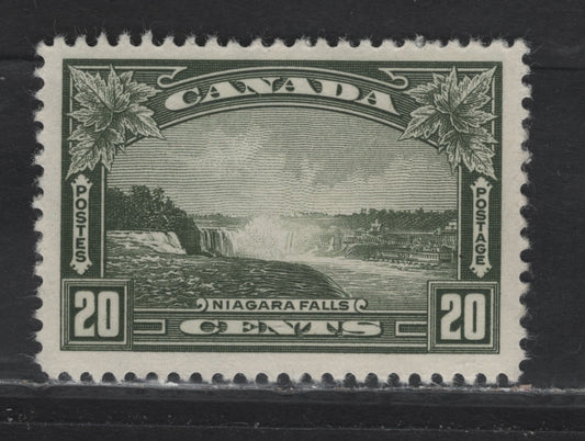 Lot 340 Canada (C) #225 20c Deep Bronze Green Niagara Falls, 1935 KGV Pictorial Issue, A VFOG Single, Paper CBN-GG, Perf 11.9