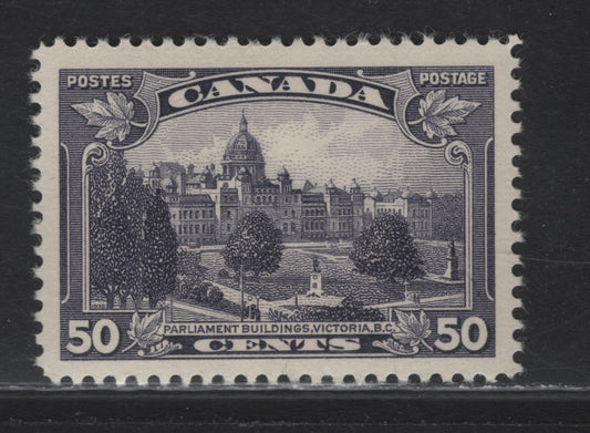 Lot 349 Canada (C) #226 50c Dull Slate Violet Parliament, 1935 KGV Pictorial Issue, A VFNH Single, Paper CBN-VVV, Perf 12