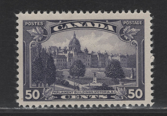 Lot 356 Canada (C) #226 50c Dull Slate Violet Parliament, 1935 KGV Pictorial Issue, A FNH Single, Paper CBN-QQQ, Perf 11.9