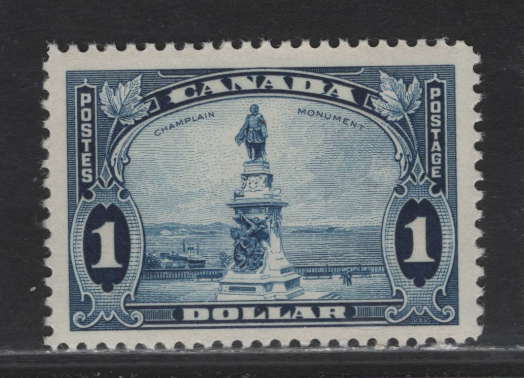 Lot 361 Canada #227 $1 Dark Blue Champlain Statue, 1935 KGV Pictorial Issue, A VFNH Single, CBN-MMM Paper, Perf 11.9x12