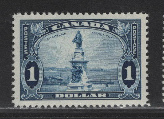 Lot 362 Canada (C) #227 $1 Dark Blue Champlain Statue, 1935 KGV Pictorial Issue, A VFOG Single, CBN-QQQ Paper, Perf 11.95x12