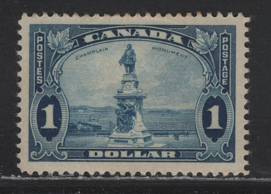 Lot 368 Canada #227 $1 Prussian Blue Champlain Statue, 1935 KGV Pictorial Issue, A FOG Single, CBN-NNN Paper, Perf 11.9, Some Light Overall Toning.