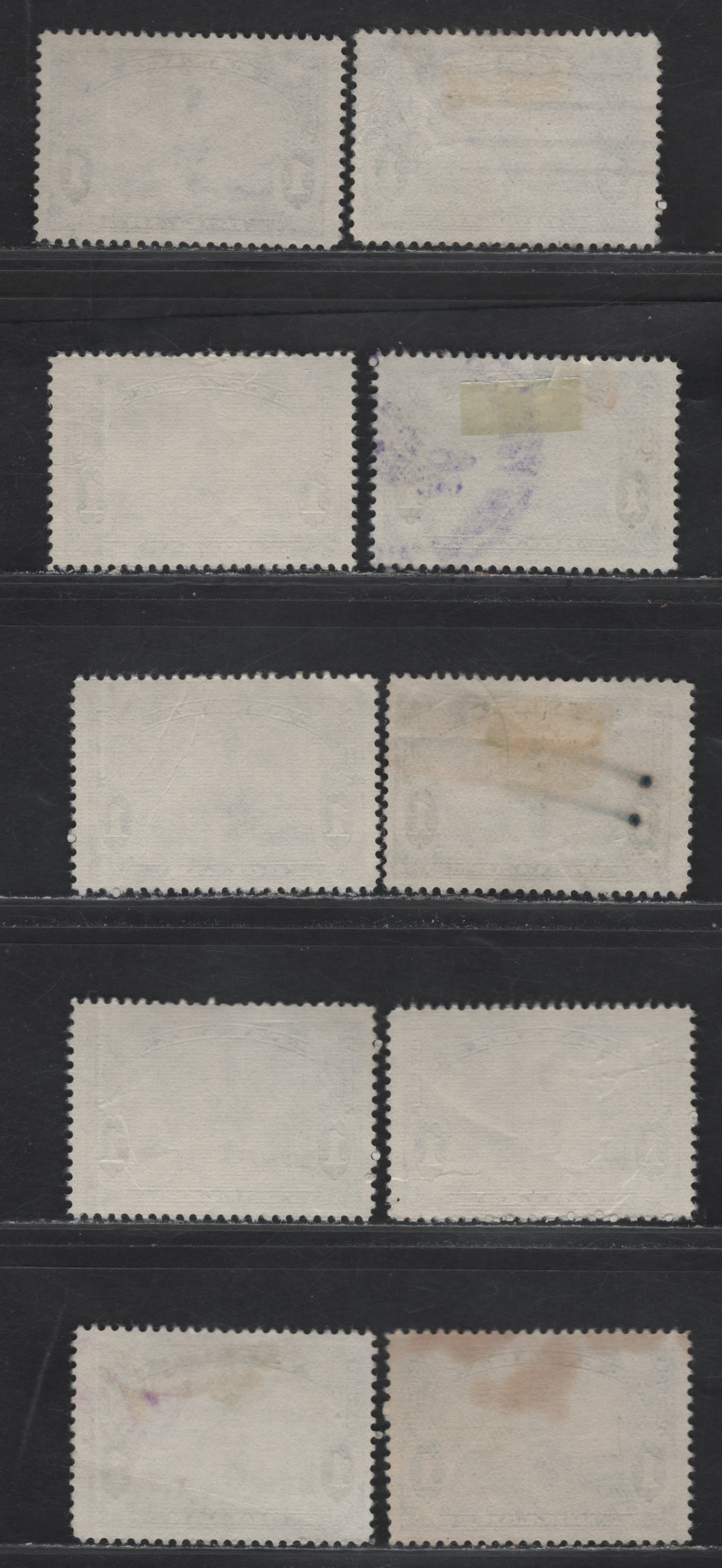 Lot 374 Canada (C) #227-227i $1 Blue Champlain Statue, 1935 KGV Pictorial Issue, 10 Fine/Very Fine Used Singles, Different & Unchecked Papers & Perfs, Few With Light Wrinkles