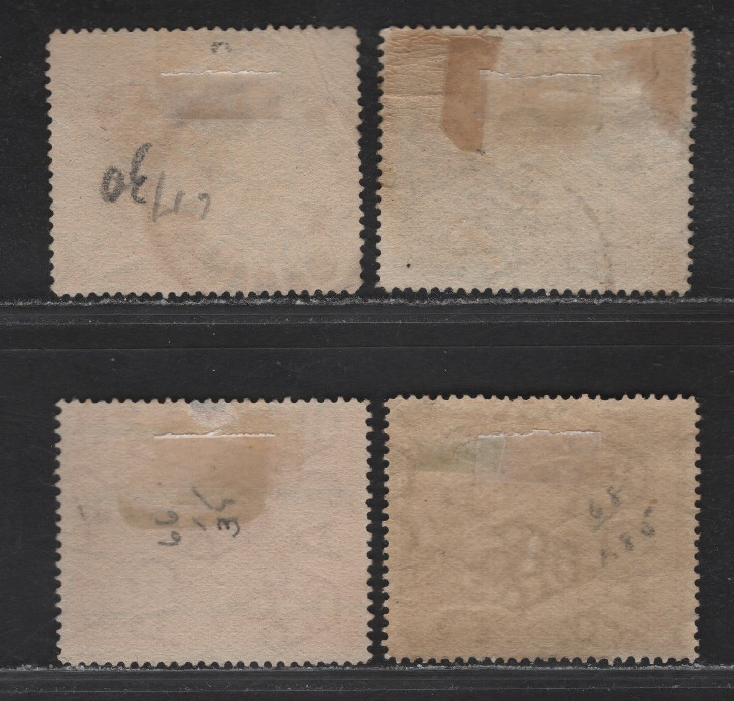 Lot 38 Bahamas SG#106-109 1/2d - 3d Green - Deep Brown King George V, 1920 Peace Issue, 4 Fine/Very Fine Used Singles, Small Hinge Thin on 1d