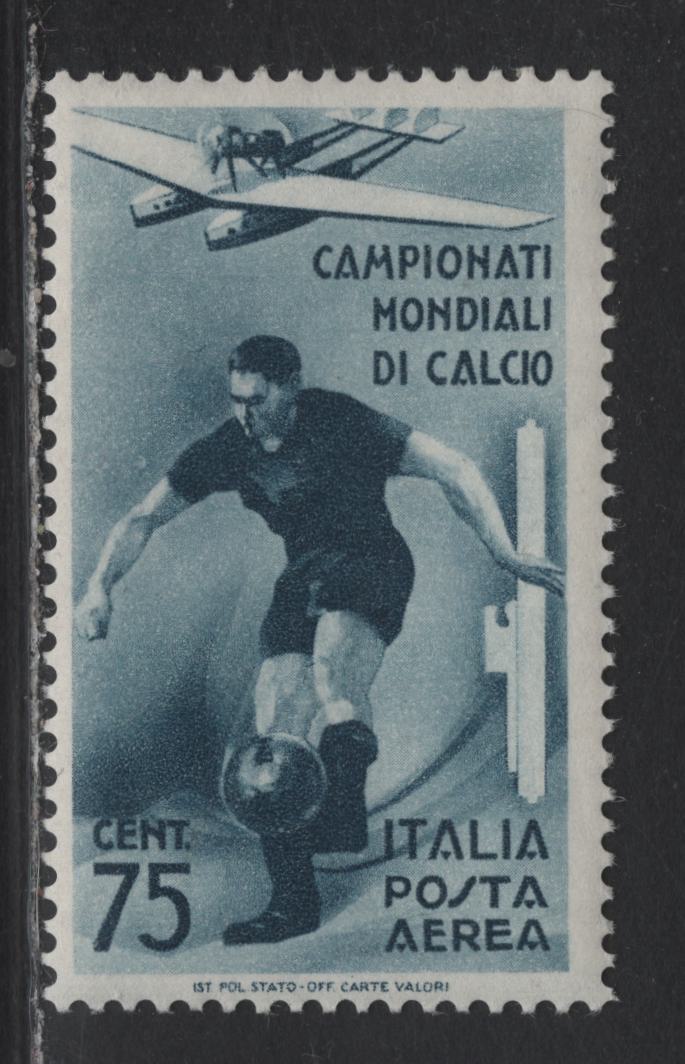 Lot 98 Italy (C)  SC#C63 75c Gray 2nd World Soccer Championship, 1934 Airmail Issue, A FNH Single