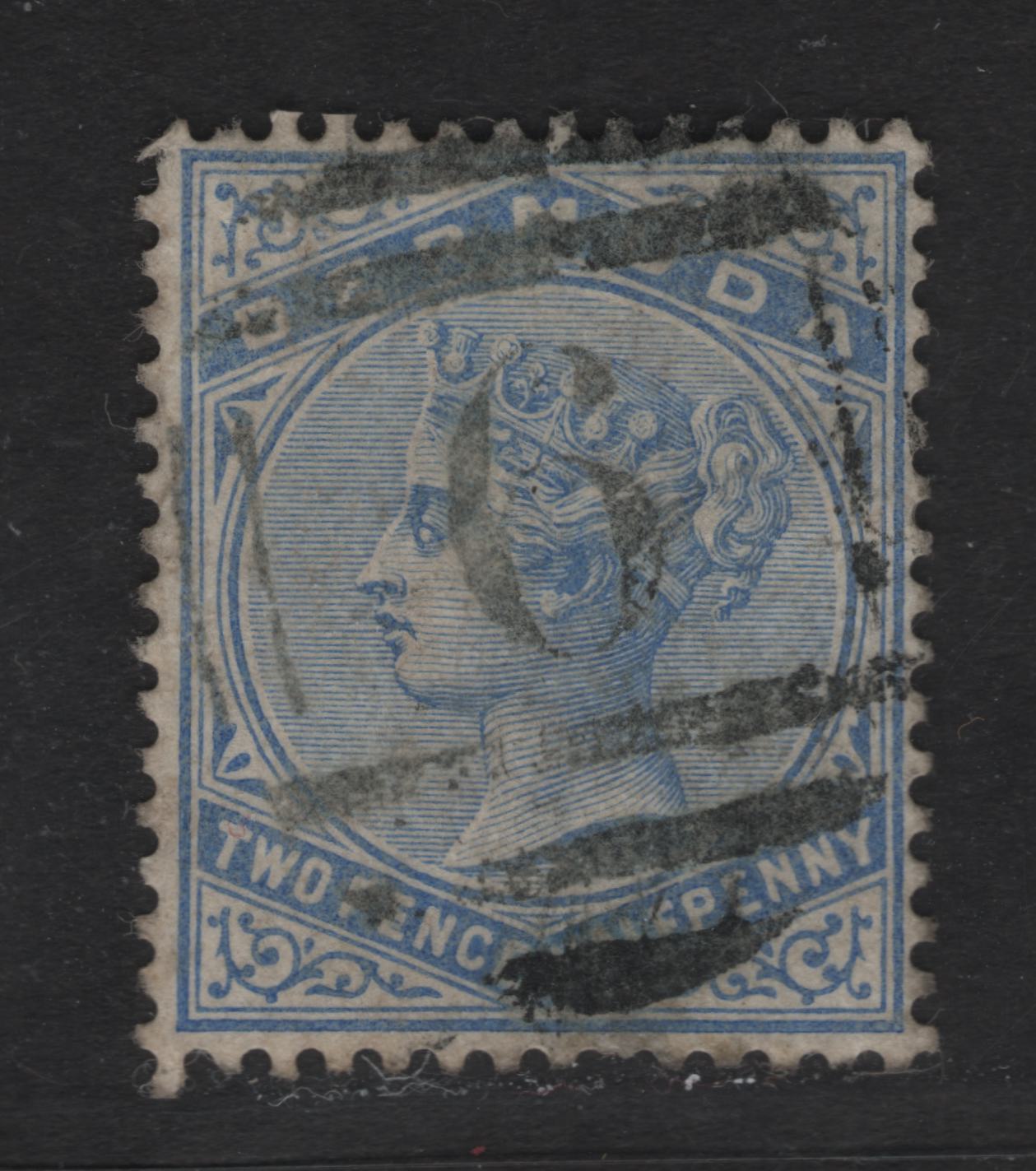 Lot 133 Bermuda (C) SG#27b 2.5d Pale Ultramarine Queen Victoria, 1883-1904 Queen Victoria Issue, A Fine Used Single, Scarcer SON #6 Barred Numeral Cancel For Southampton