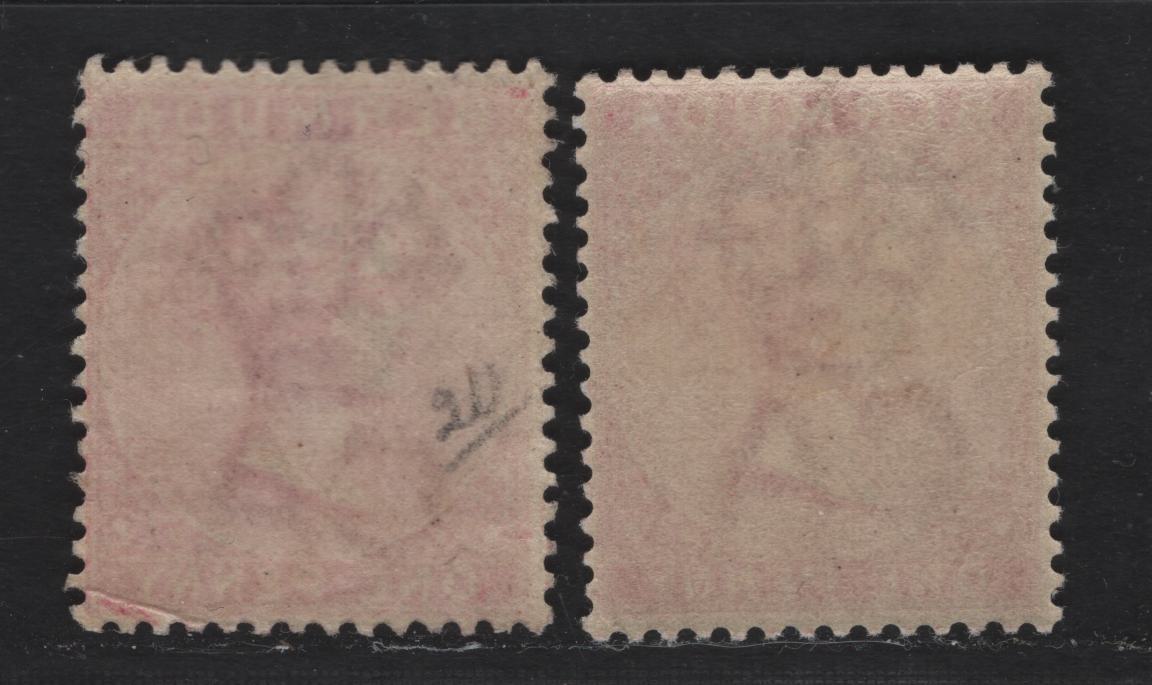 Lot 16 Bermuda SG#24a 1d Aniline Carmine, 1883-1904 Queen Victoria Keyplates Issue, Wmk Crown CA, 2 F&VFOG Singles Two Slightly Different Shades