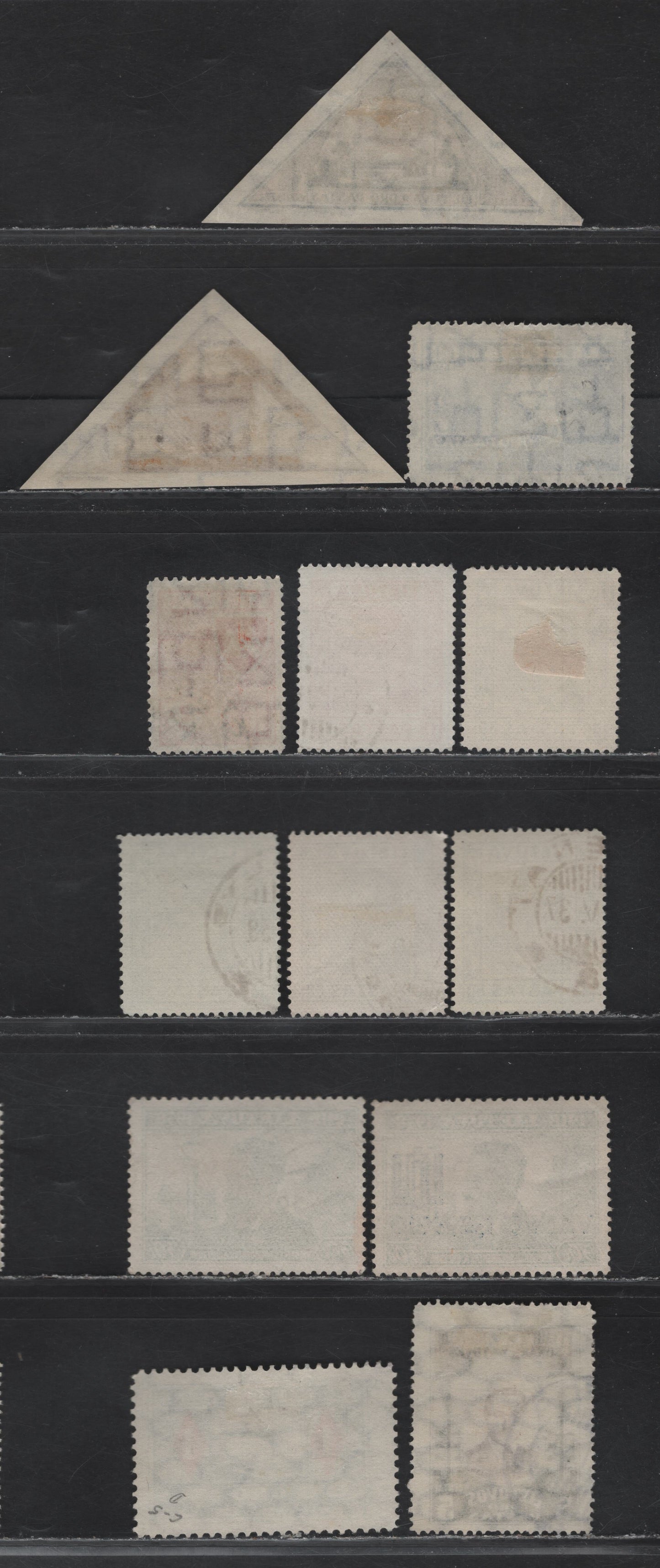 Lot 191 Lithuania SC#296, 298-300, 307, 311, C5, C40, C48a, C49a, C87 2c - 60c Orange - Blue , 1936-1937 Double Barred Cross - Transatlantic Flight Issues, 13 Fine/Very Fine Used Singles, Wmk Letters