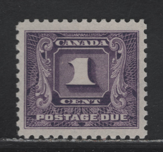 Lot 300 Canada (C) #J6 1c Reddish Violet Numeral, 1930-1932 2nd Postage Dues, A VFJNH Single, Paper BABN-DDD, Jumbo Margins, Perf 10.9, Design Size 21.75x18.5mm.