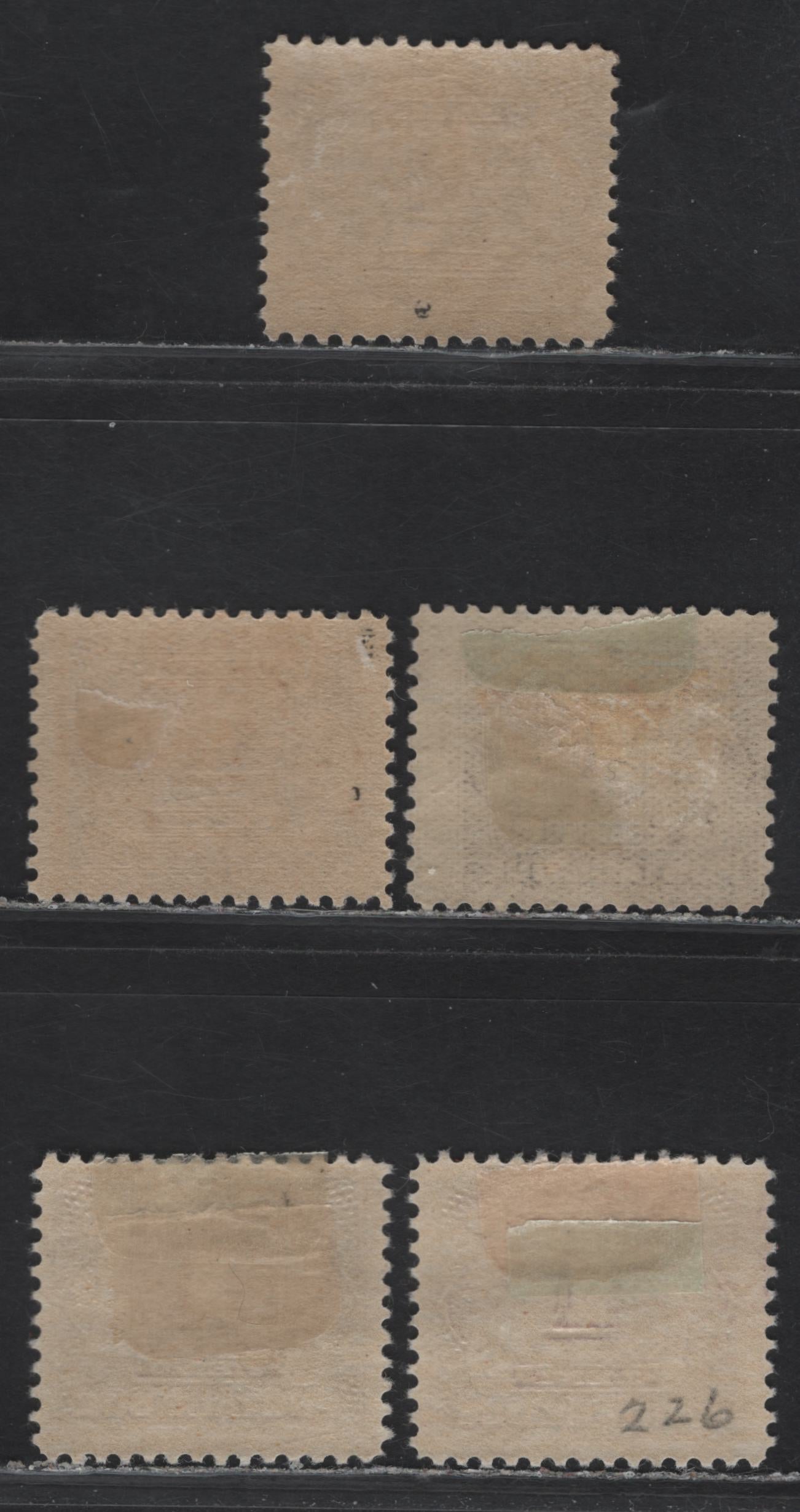 Lot 306 Canada #J1-J1c 1c Pale Dull Lilac - Dark Rose Lilac Numeral, 1906-1928 Postage Dues,  FOG Singles, Wet & Dry Printings, Unchecked As to Paper Types & Perfs