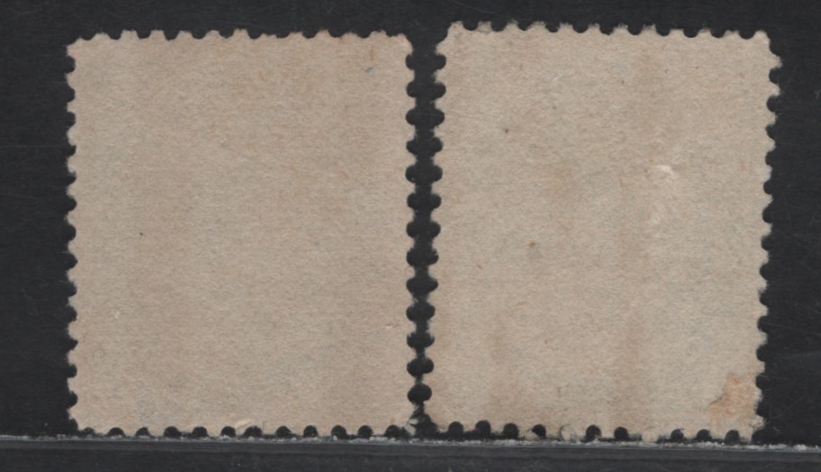Lot 316 Canada #75ii 1c Blue Green Queen  Victoria, 1898-1902 Maple Leaf Issue, 2 Very Fine Used Singles, Vertical Style 4  & Possible Double Vertical Precancels