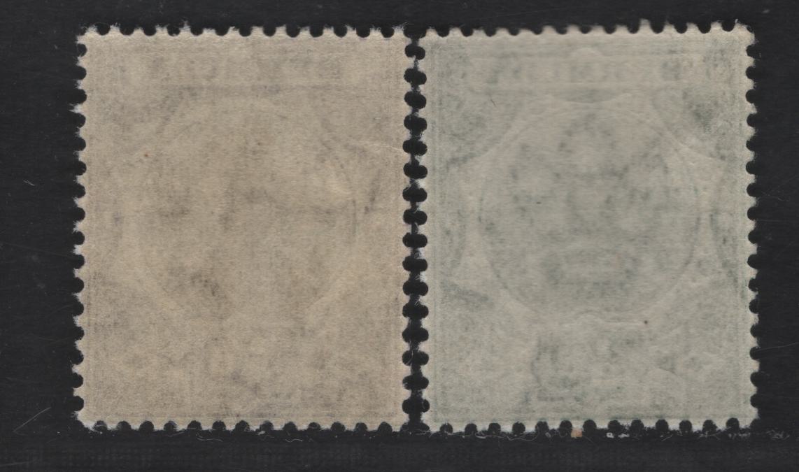 Lot 32 Bermuda SG#34, 36 1/4d Brown & Violet, 1/2d Green, 1906-1910 Dry Dock Definitives Issue, Wmk Multiple Crown CA, 2 VFNH Singles