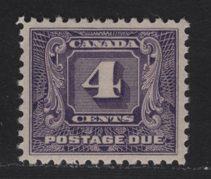 Lot 338 Canada #J8i 4c Bluish Violet, 1930-1932 Second Postage Due Issue, A VFNH Single Perf 10.75 On BABN-D Paper