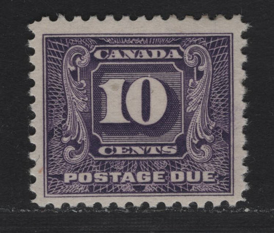 Lot 339 Canada #J10i 10c Bluish Violet, 1930-1932 Second Postage Due Issue, A VFOG Single Perf 10.75 On BABN-EEE Paper