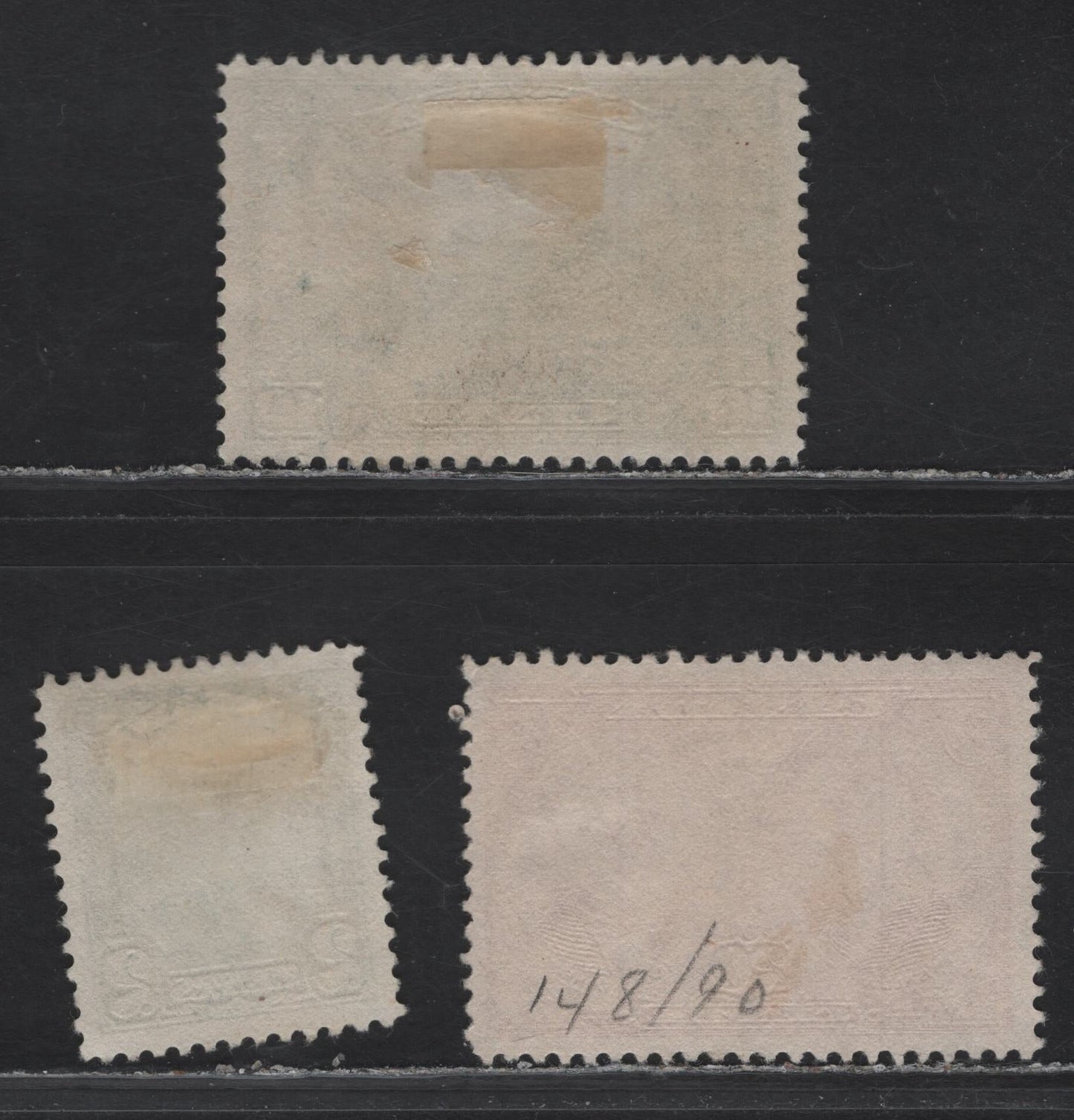 Lot 349 Canada #148, 150, 155 20c - 10c Brown Carmine - Green Baldwin & Lafontaine - Mt Hurd, 1927-1929 Historical - Scroll Issues, 3 Very Fine Used Singles