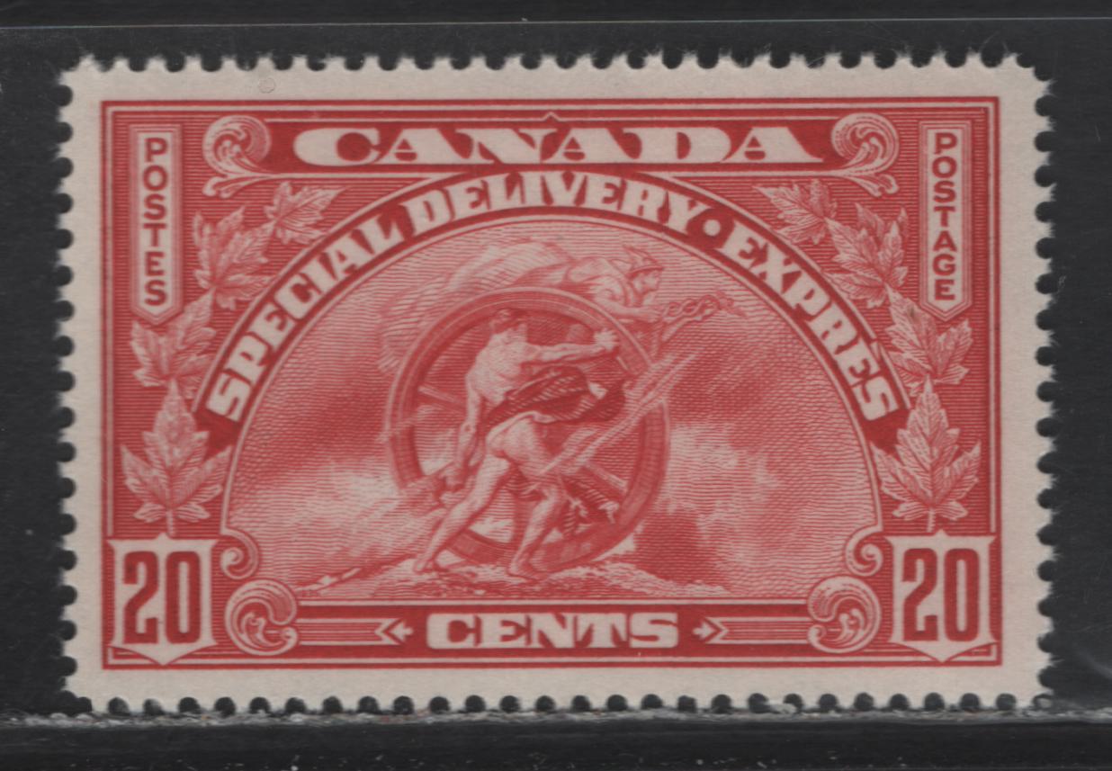 Lot 352 Canada (C) #E6 20c Bright Carmine Red , 1935 Special Delivery Issue, A VFNH Single, CBN-HH Paper, Perf 11.9