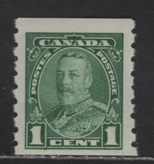 Lot 361 Canada #228 1c Green King George V, 1935-1937 Dated Die Issue Airmail, A Fine NH Coil Single On Paper CBN-AAAA
